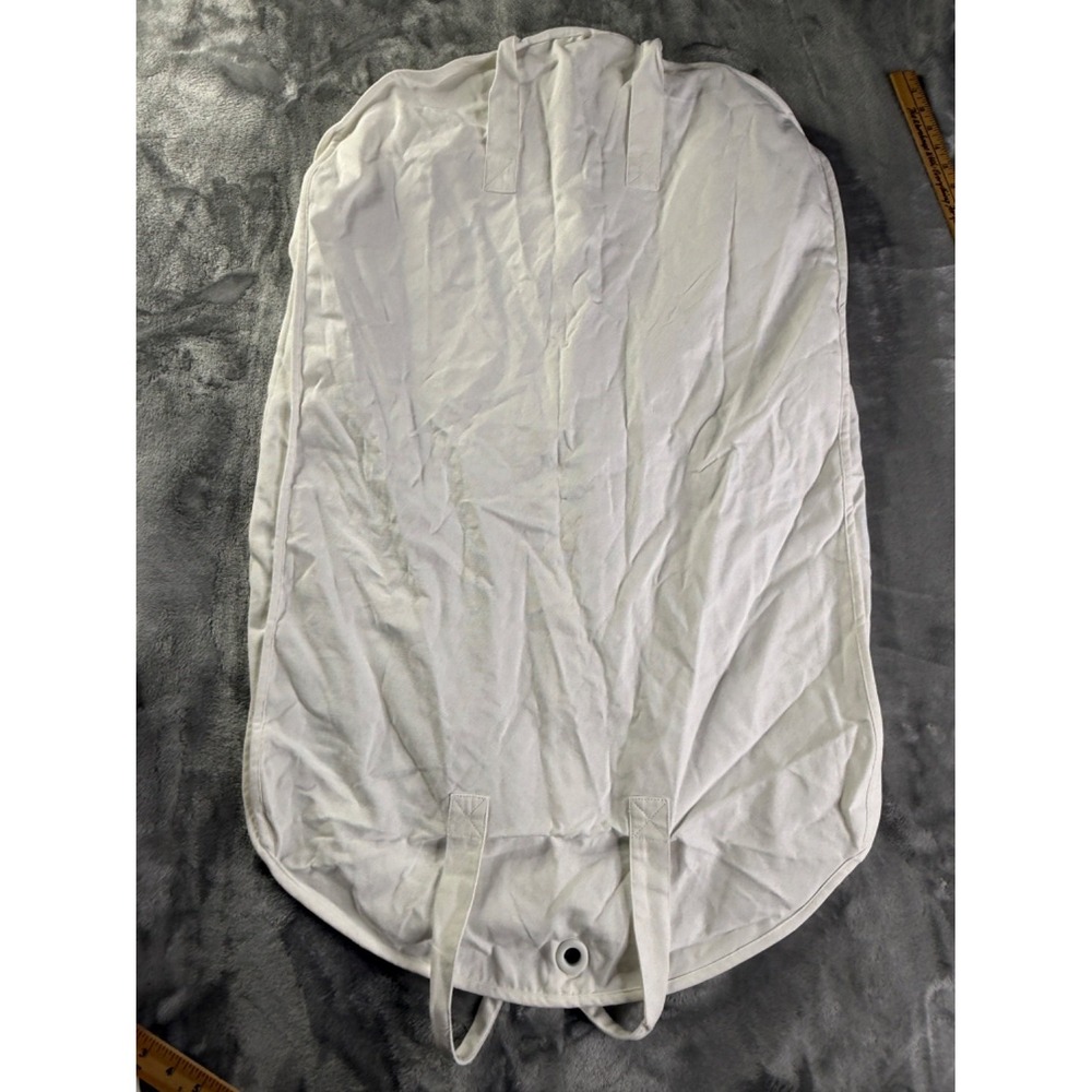Dior Garment Bag White Canvas Suit Cover Travel Storage Zip Logo 37x26 - Picture 4 of 9